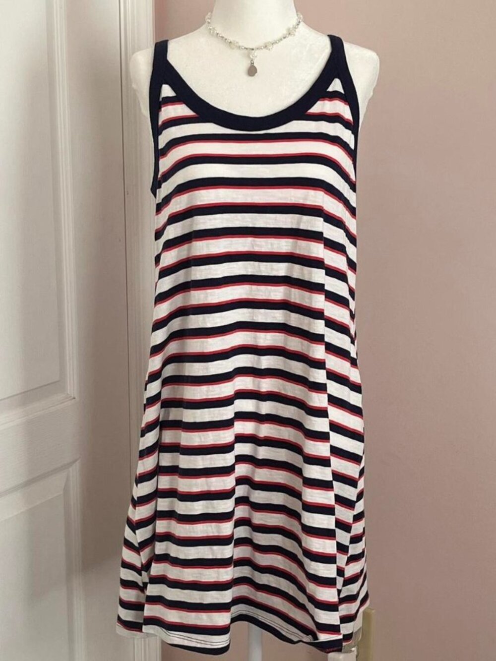 universal threads red white n blue striped tank dress